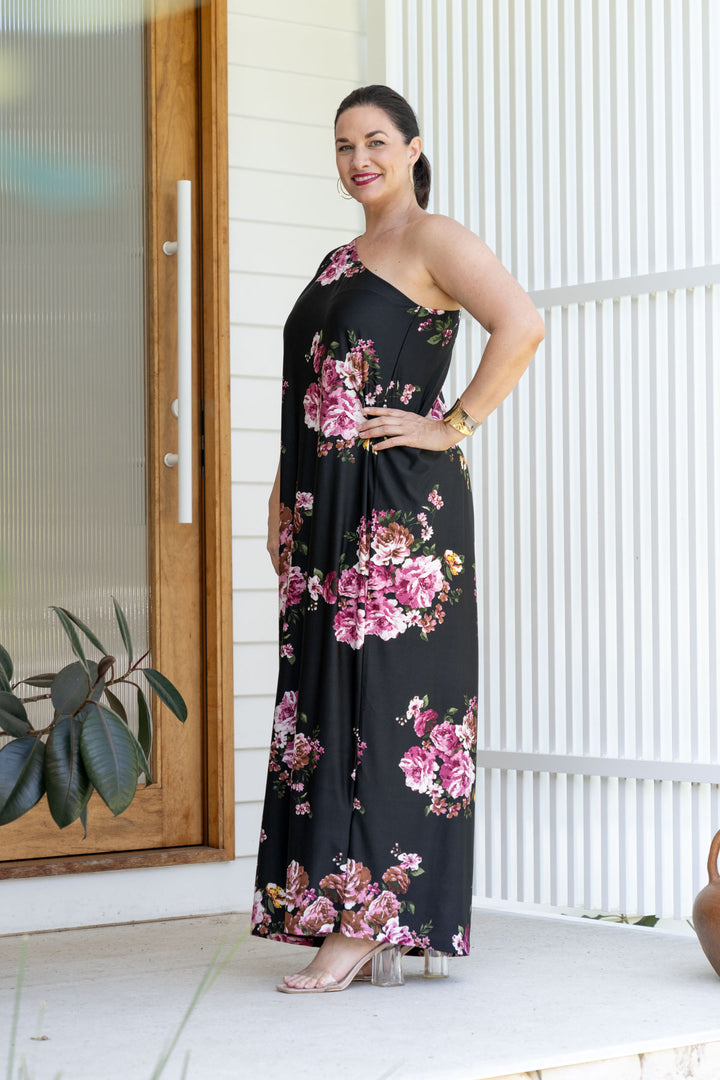 Freya Maxi Dress - Black Floral