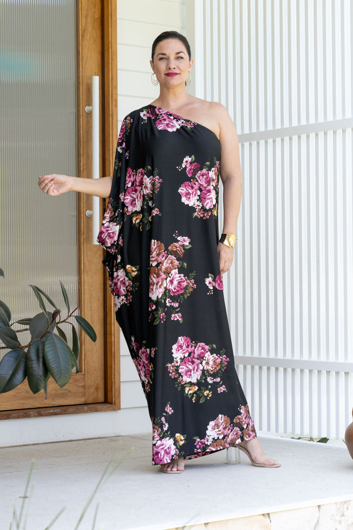 Freya Maxi Dress - Black Floral