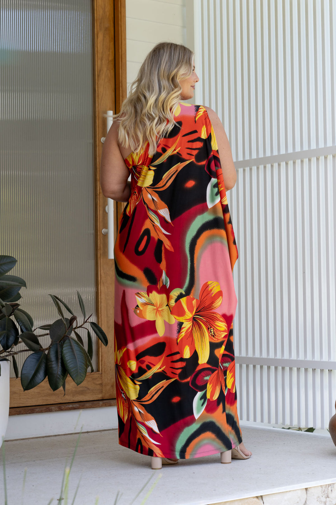 Freya Maxi Dress - Orange Hibiscus