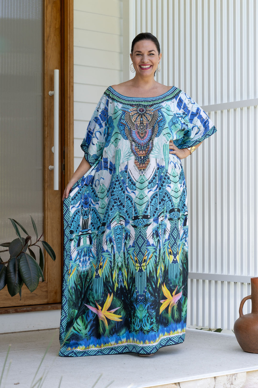 Nova Embellished Kaftan - Long