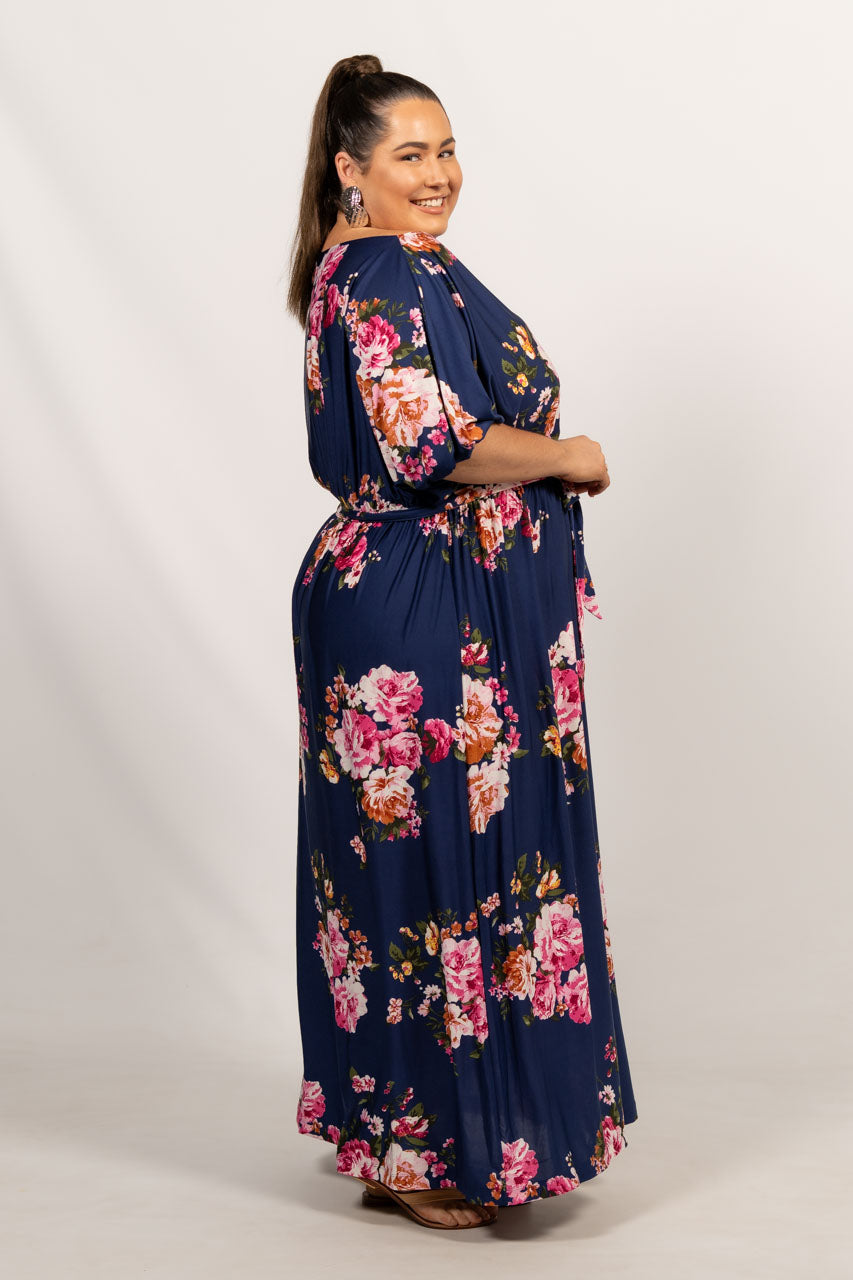 Cora Maxi Dress - Navy Floral