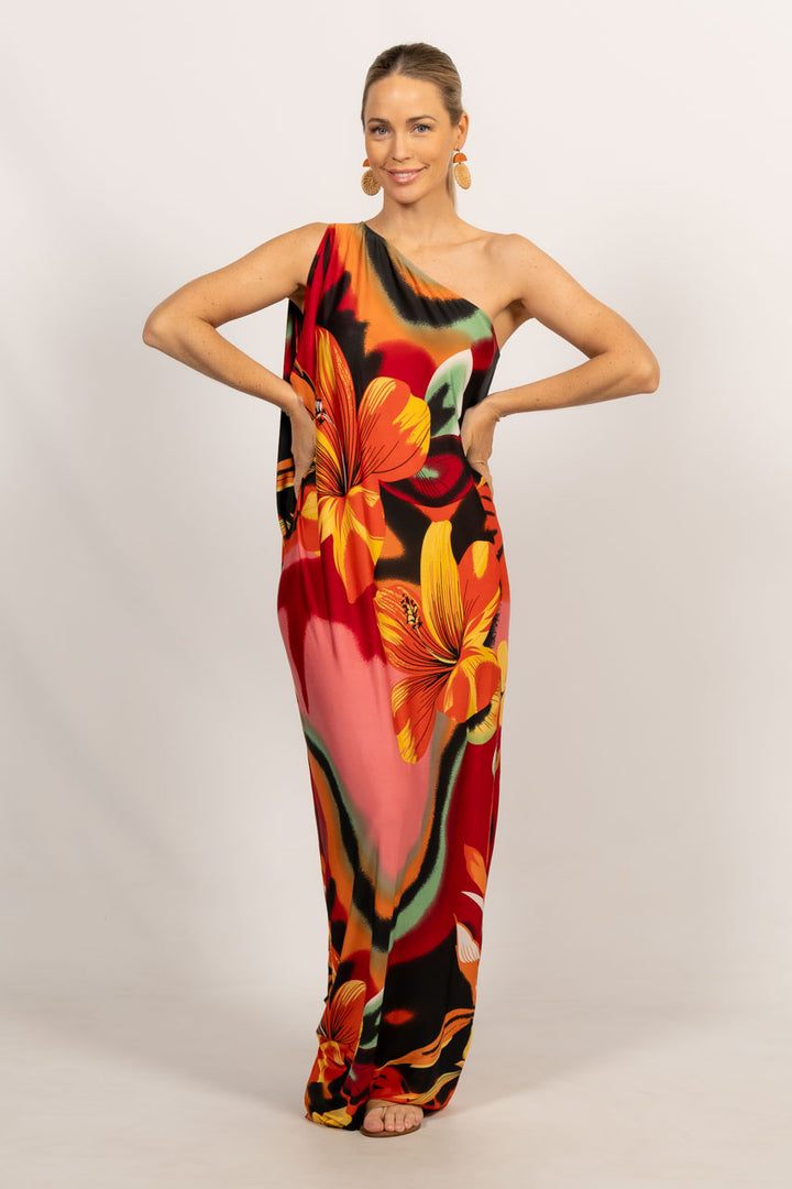 Freya Maxi Dress - Orange Floral