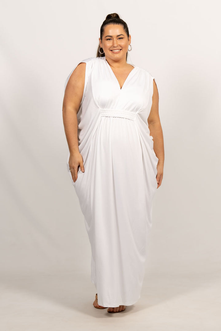 Kaftan Style Maxi Dress - White