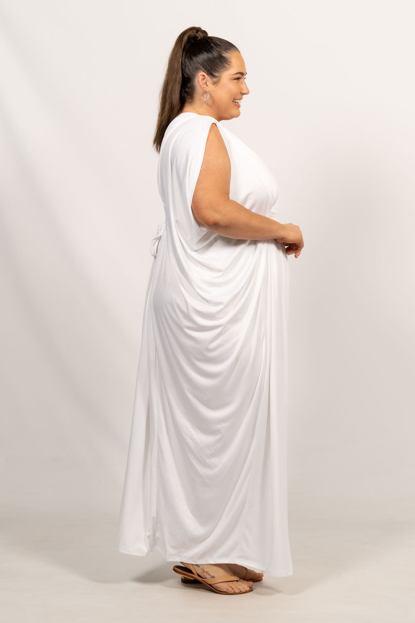 Kaftan Style Maxi Dress - White