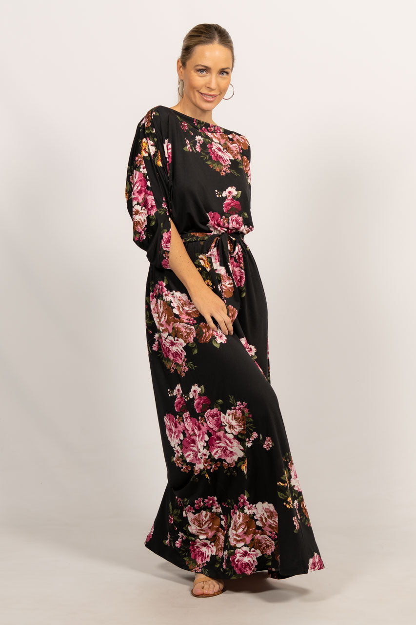 Alexa Maxi Dress - Black Floral