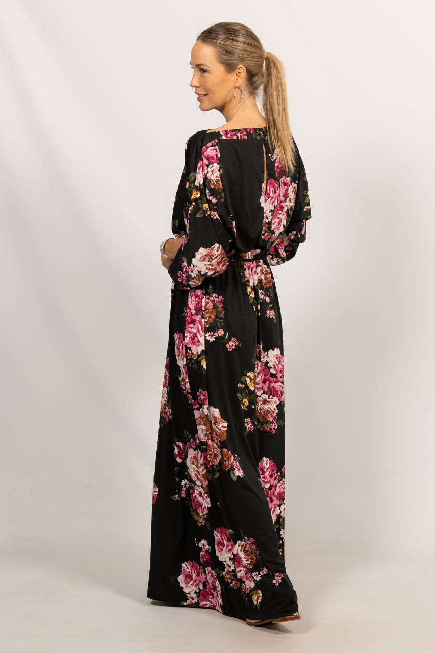 Alexa Maxi Dress - Black Floral