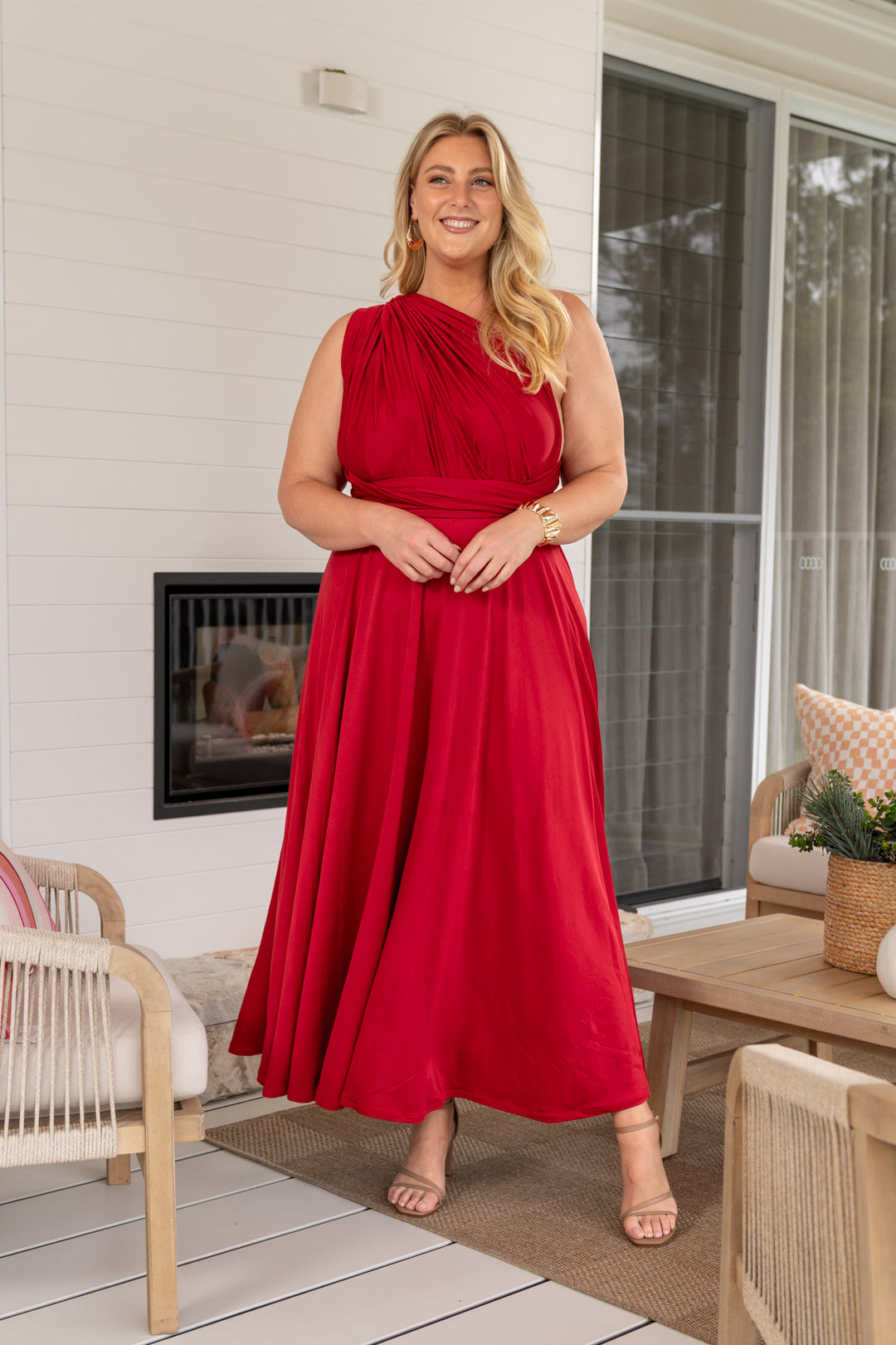 Bridesmaids Etc. Multi Way Wrap Maxi - Sangria