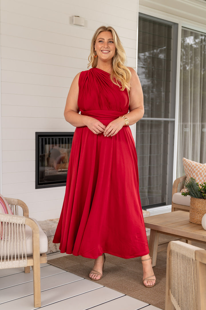 Bridesmaids Etc. Multi Way Wrap Maxi - Sangria