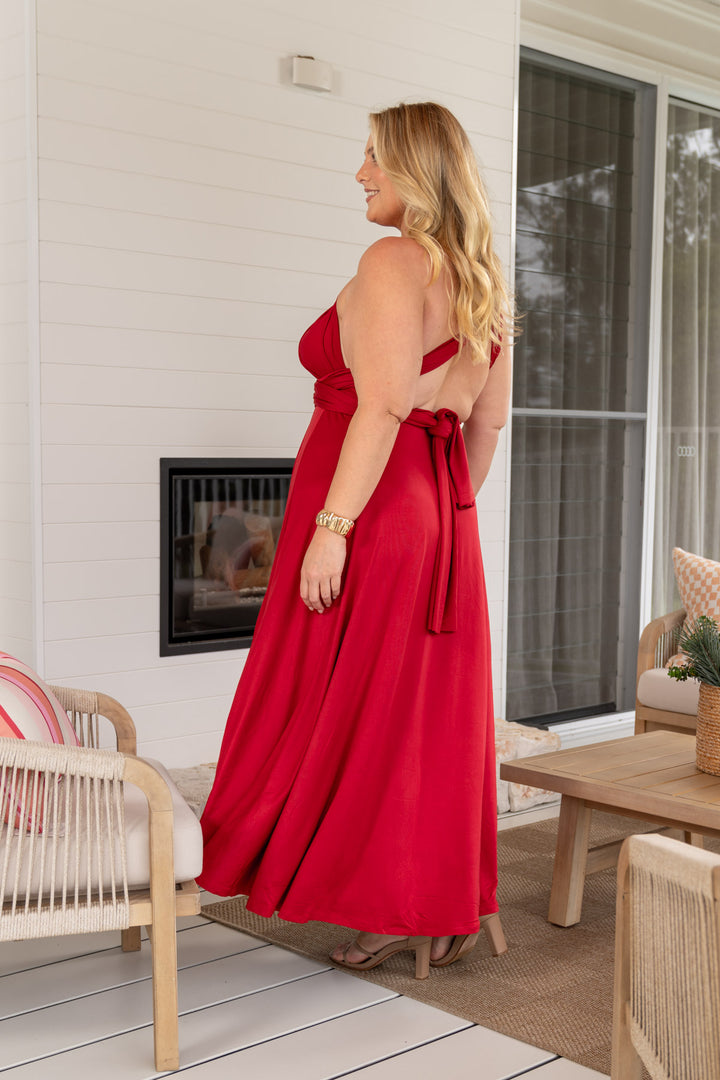 Bridesmaids Etc. Multi Way Wrap Maxi - Sangria