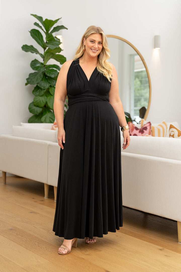 Multi Way Wrap Maxi Dress - Black