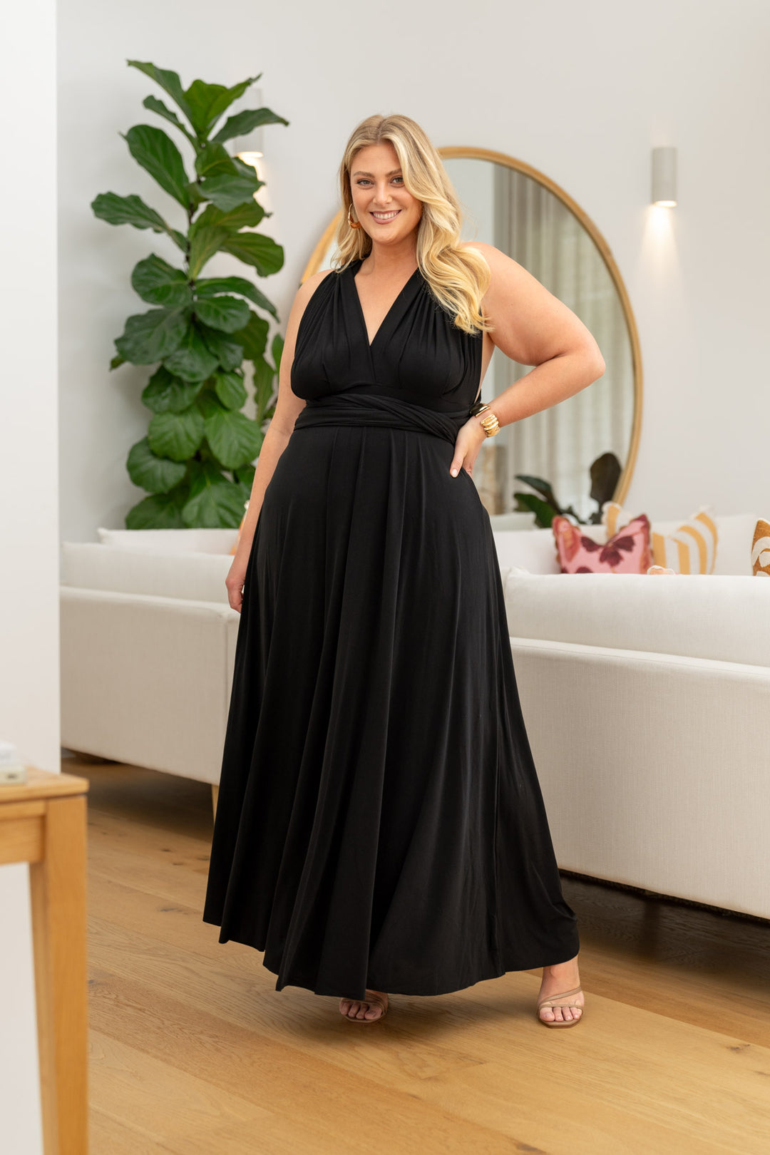 Multi Way Wrap Maxi Dress - Black