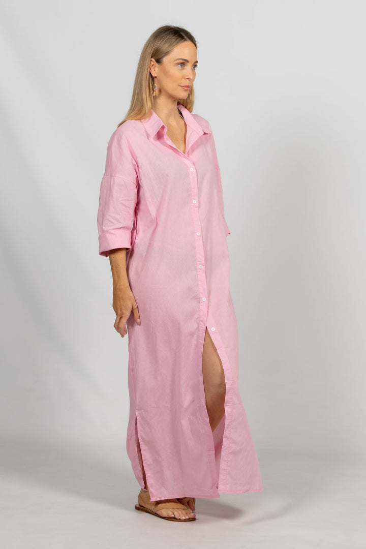 Lenny Shirt Dress - Pink
