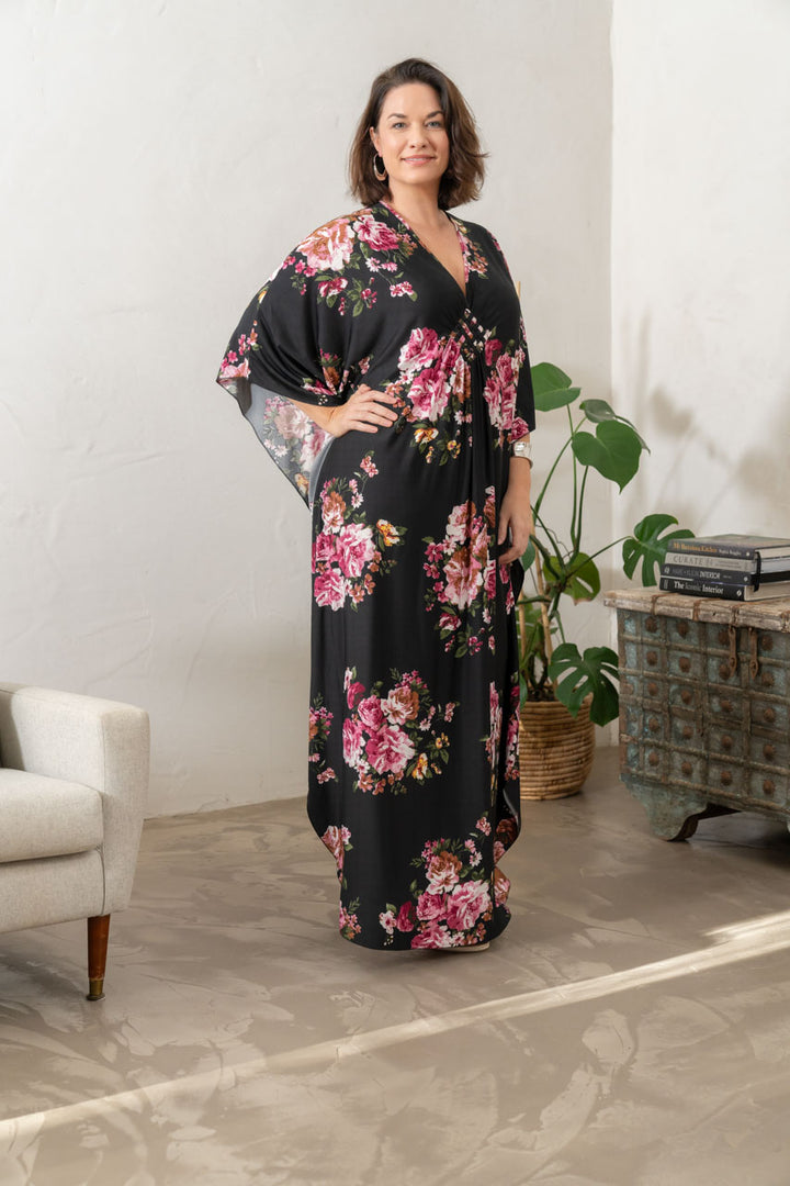 Keira Maxi Dress - Black Floral