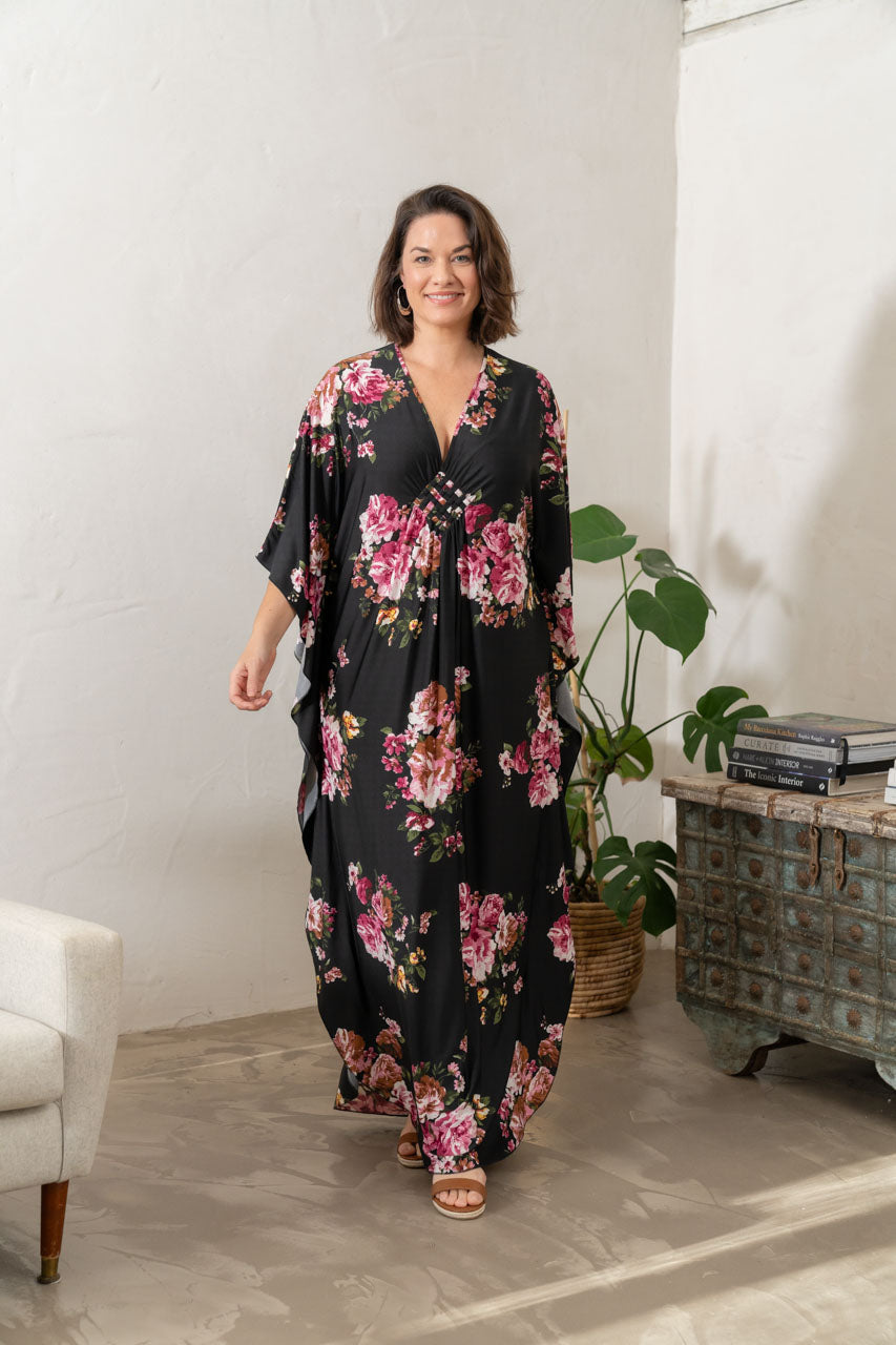 Keira Maxi Dress - Black Floral