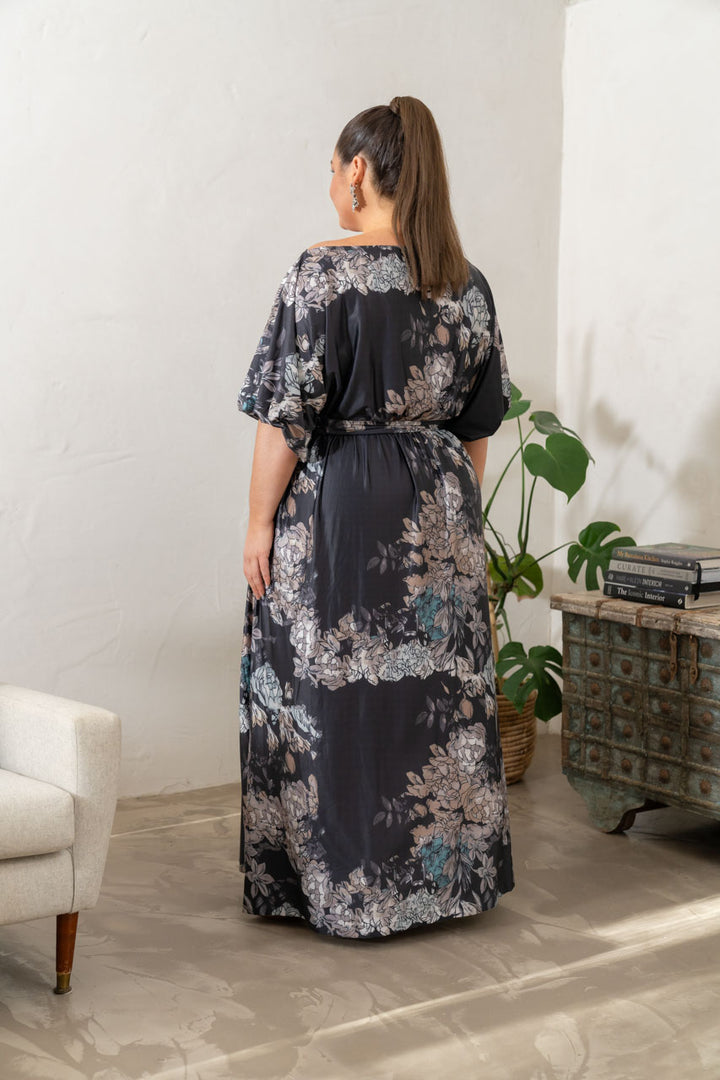 Cora Maxi Dress - Black Floral