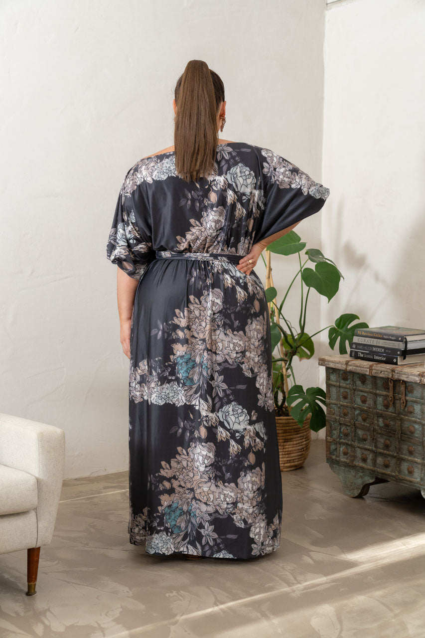 Cora Maxi Dress - Black Floral