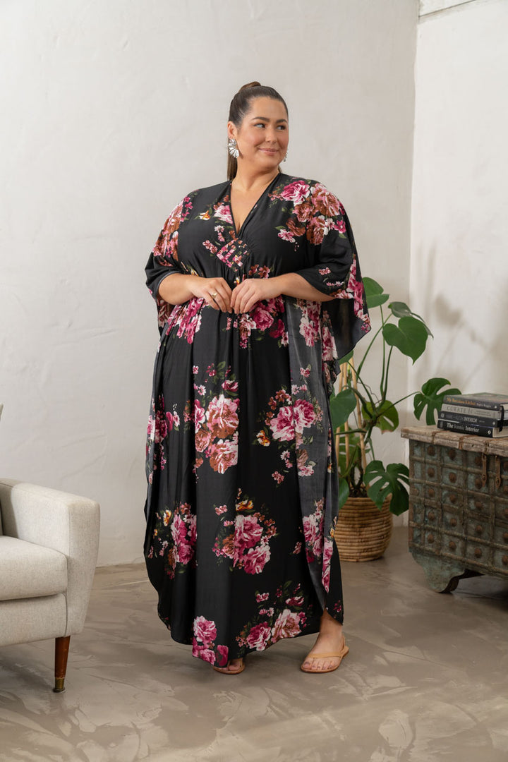 Keira Maxi Dress - Black Floral