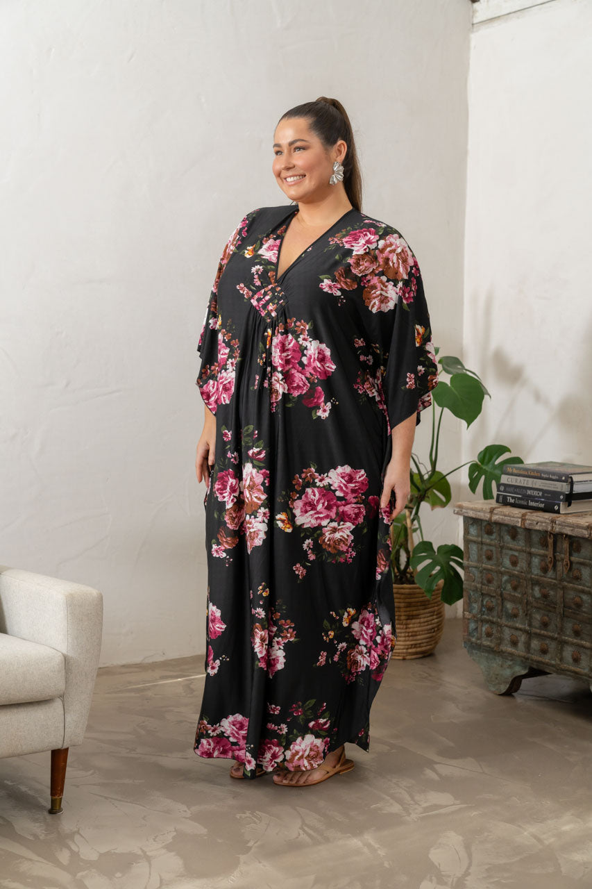 Keira Maxi Dress - Black Floral