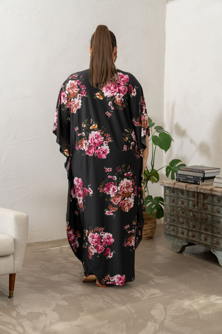 Keira Maxi Dress - Black Floral