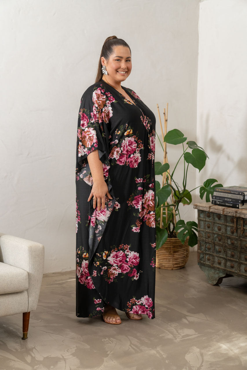 Keira Maxi Dress - Black Floral