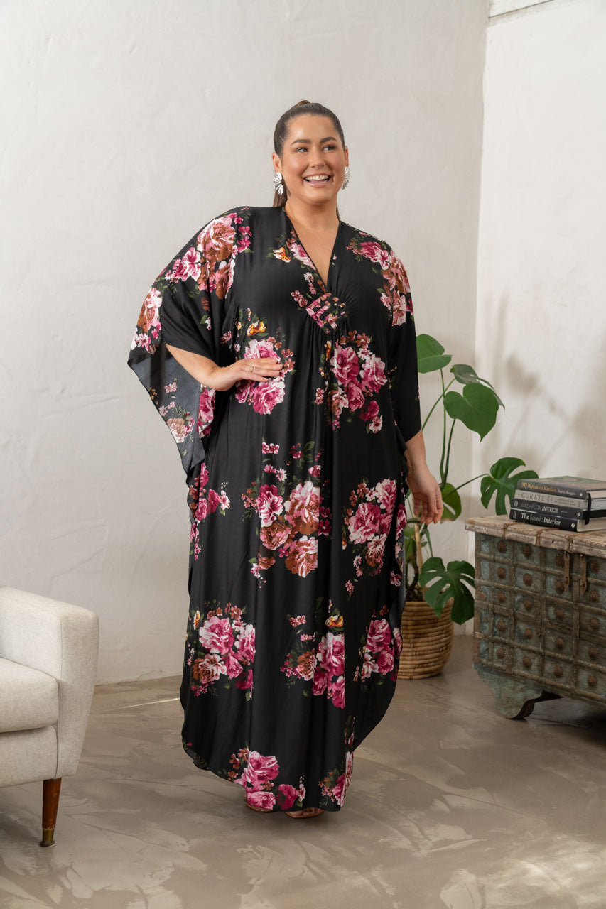 Keira Maxi Dress - Black Floral