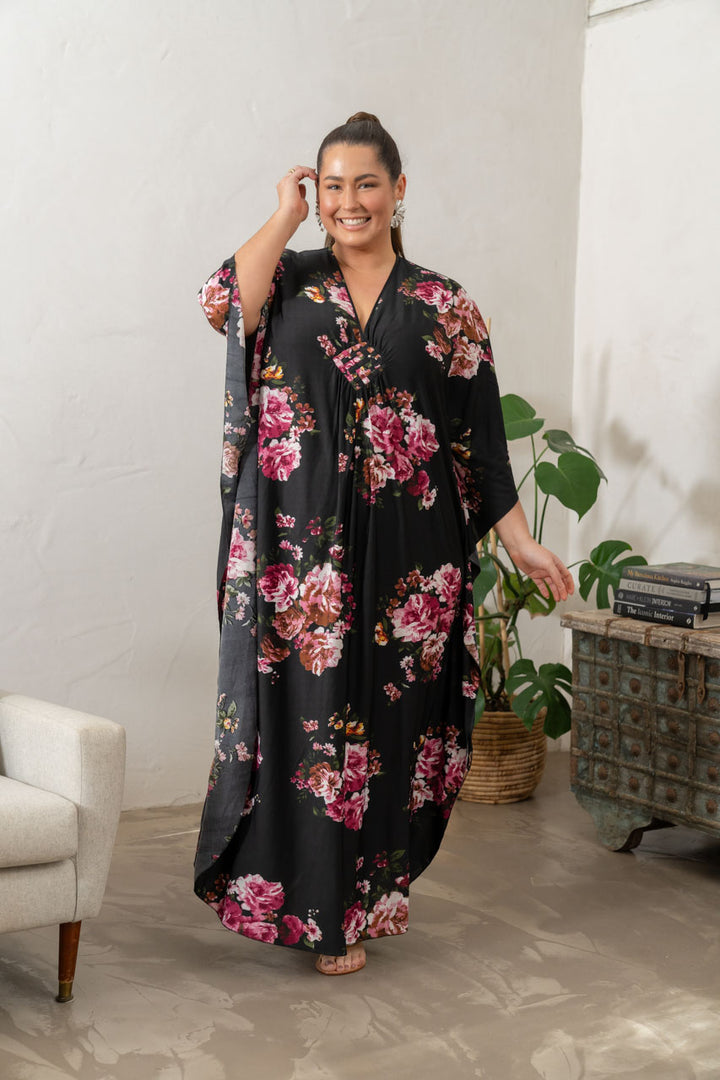 Keira Maxi Dress - Black Floral