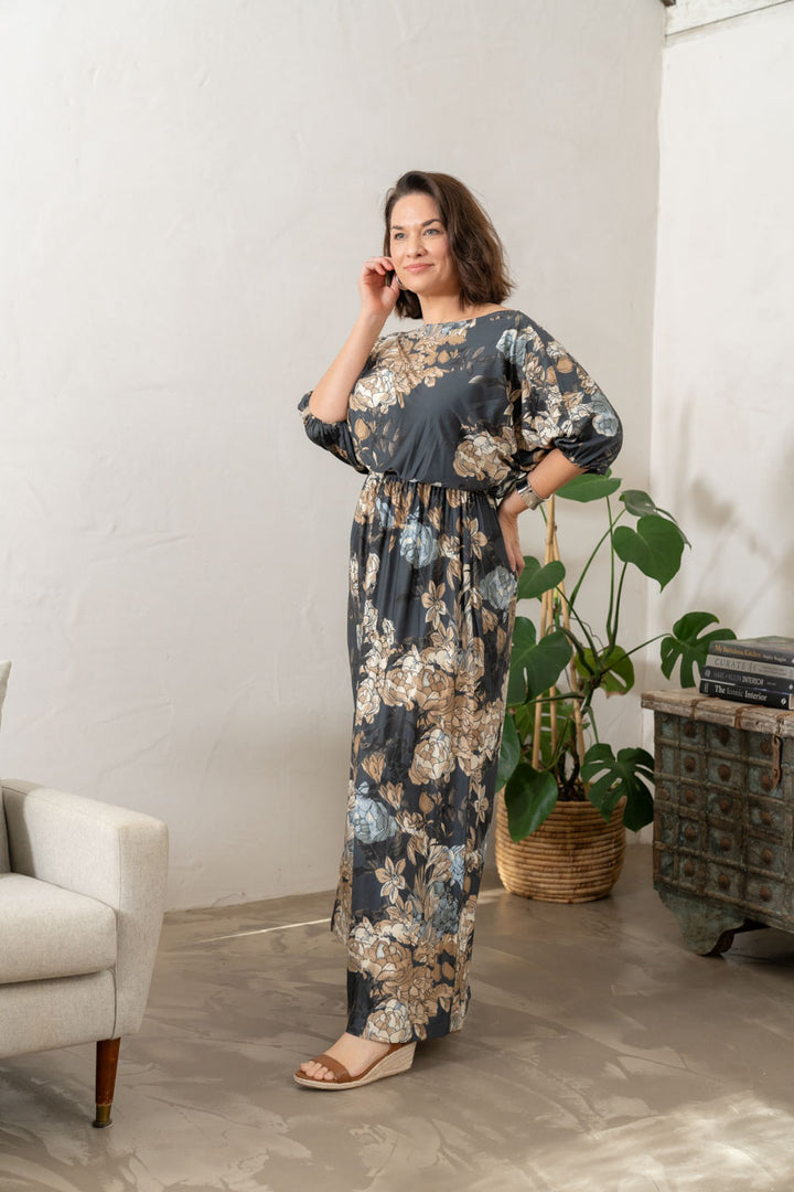 Cora Maxi Dress - Black Floral