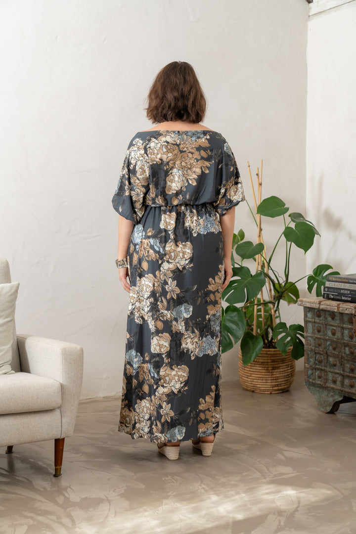 Cora Maxi Dress - Black Floral