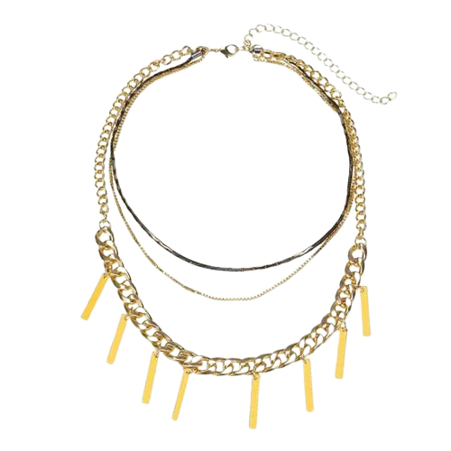 Triple Strand Gold Necklace