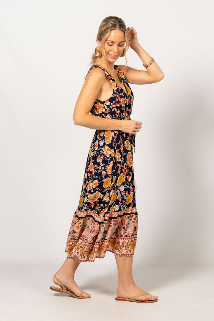 Anouk Midi Dress - Navy Floral