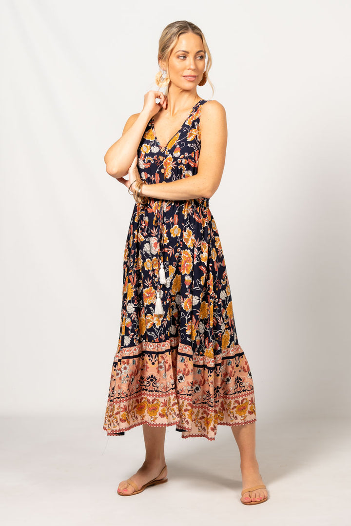 Anouk Midi Dress - Navy Floral