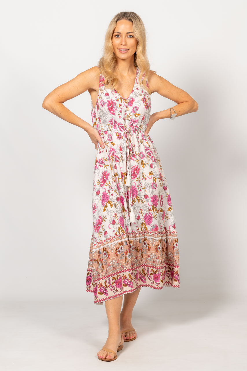 Anouk Midi Dress - Pink Floral