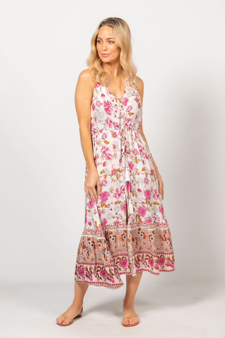 Anouk Midi Dress - Pink Floral