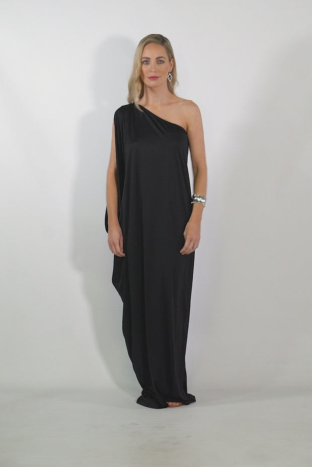 One shoulder clearance grecian dress