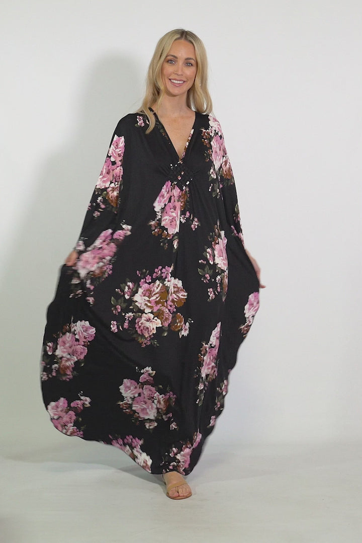 Keira Maxi Dress - Black Floral