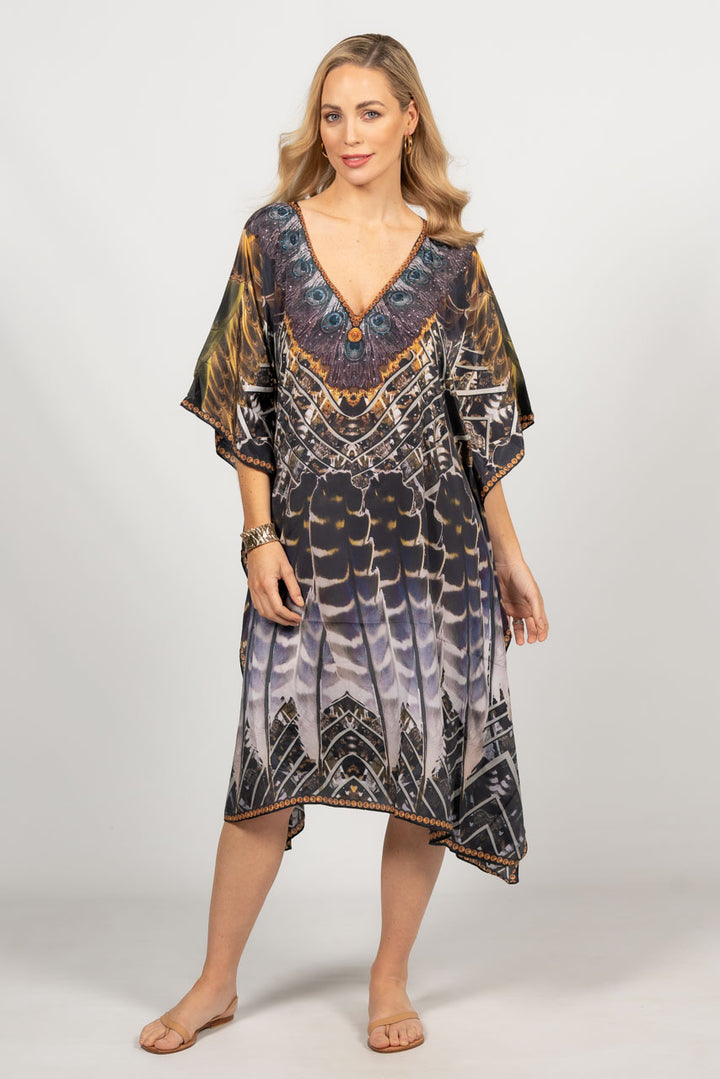 Hazel Embellished Kaftan - Knee Length