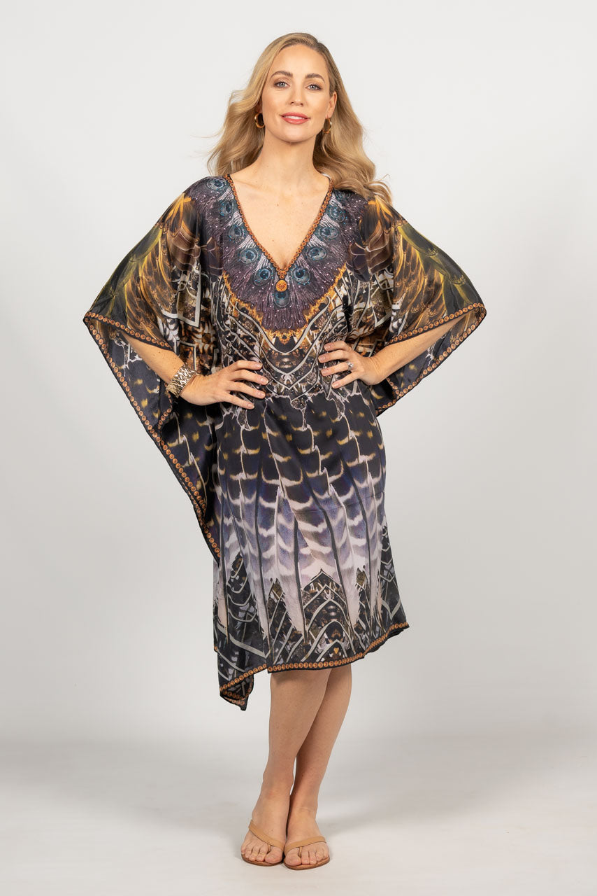 Hazel Embellished Kaftan - Knee Length