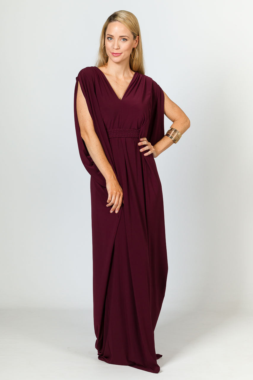 Kaftan Style Maxi Dress - Mulberry