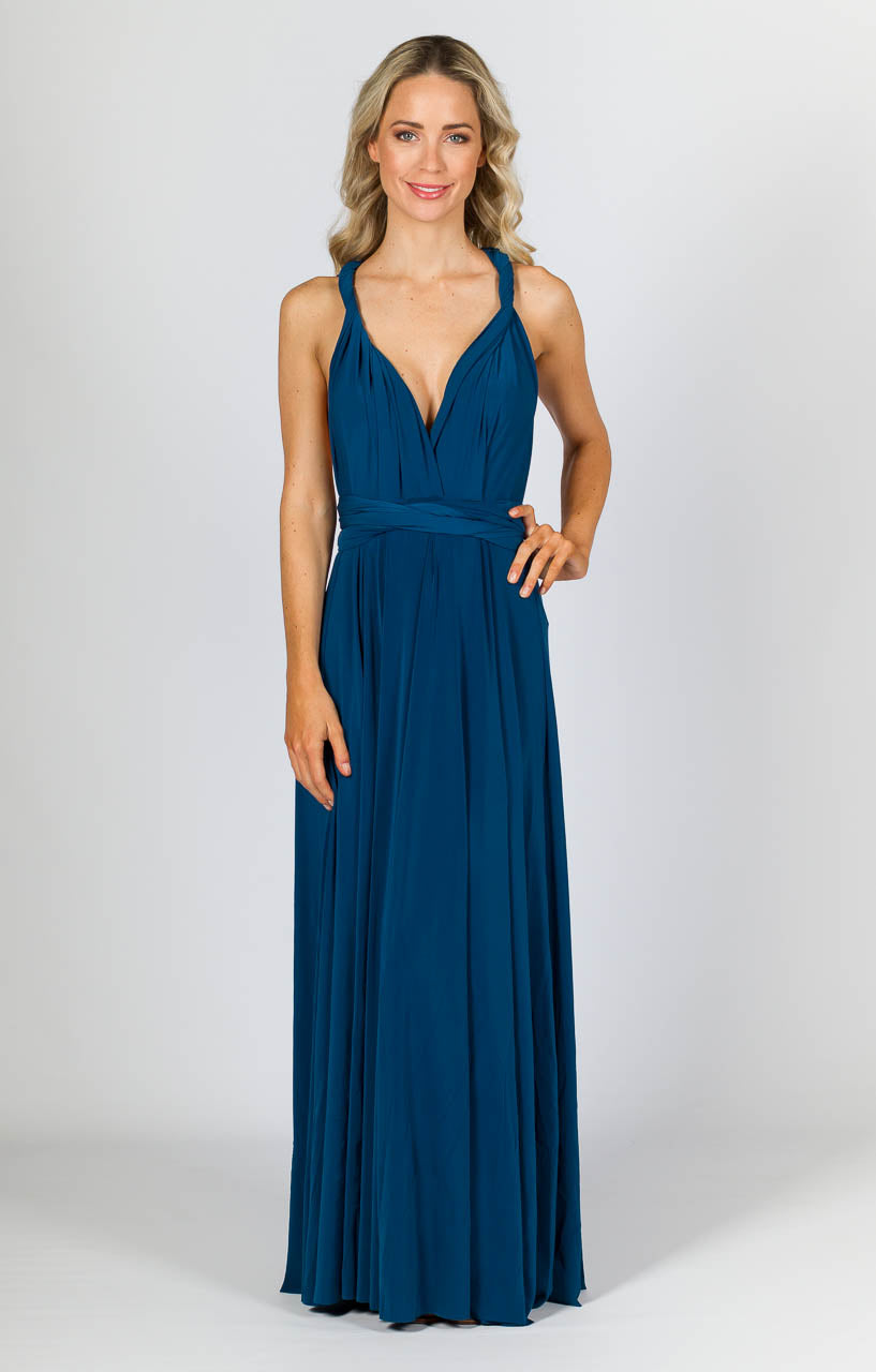 Multi Way Wrap Maxi Dress - Teal