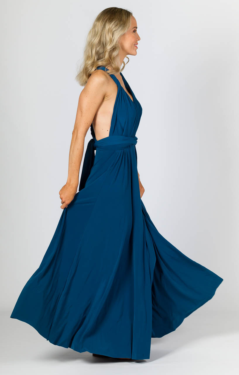Multi Way Wrap Maxi Dress - Teal