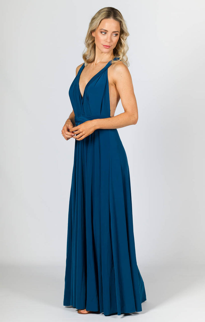 Multi Way Wrap Maxi Dress - Teal