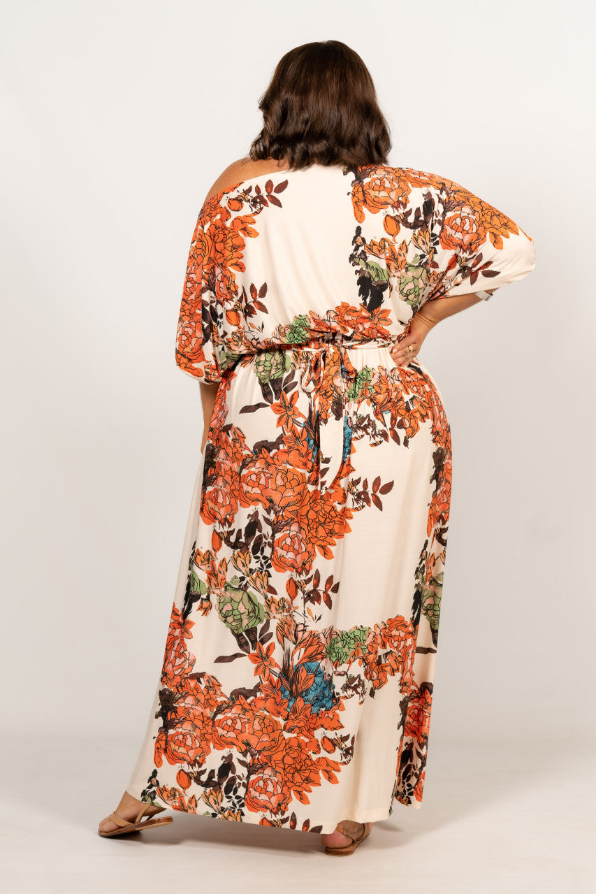 Cora Maxi Dress - Orange Floral
