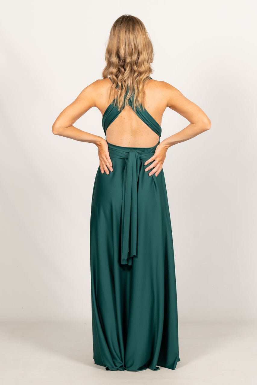 Multi Way Wrap Maxi Dress - Emerald