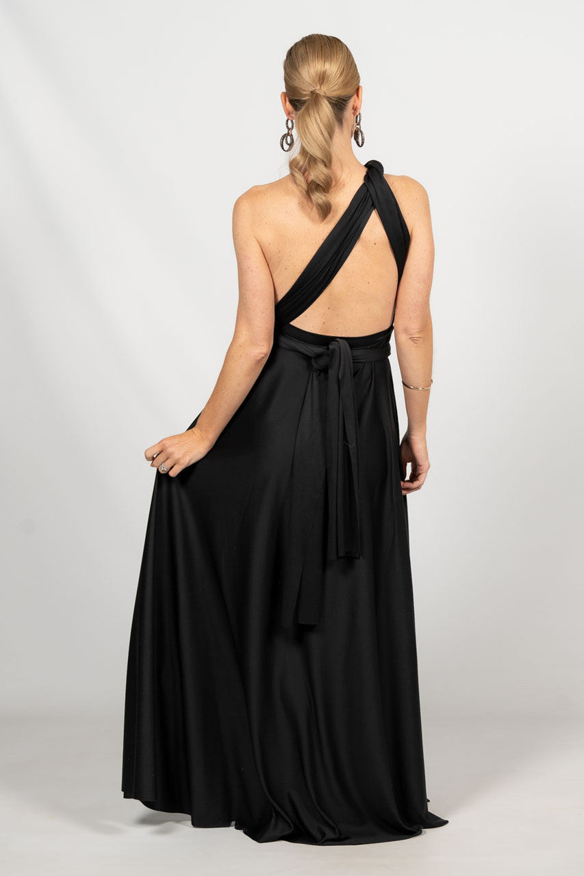 Multi Way Wrap Maxi Dress - Black