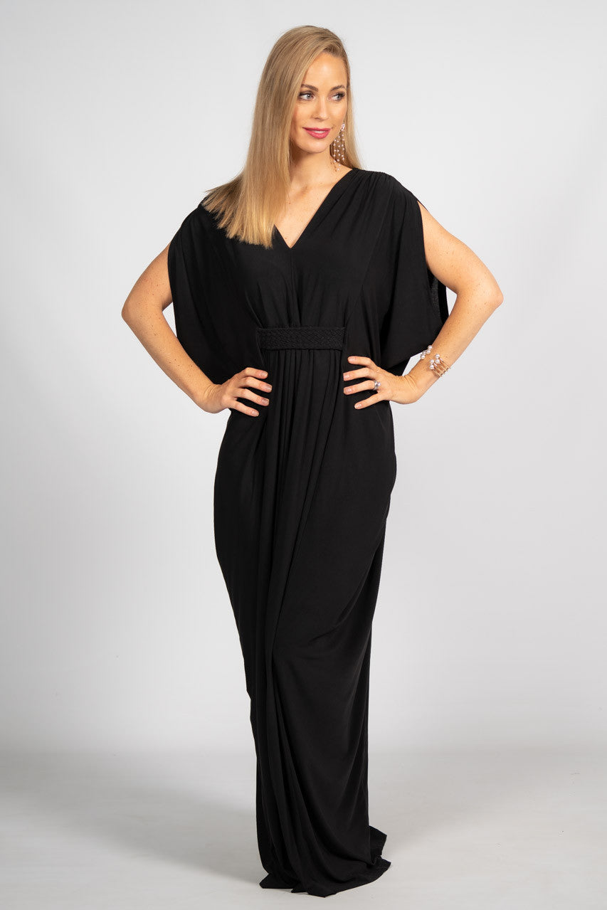 Kaftan Style Maxi Dress - Black