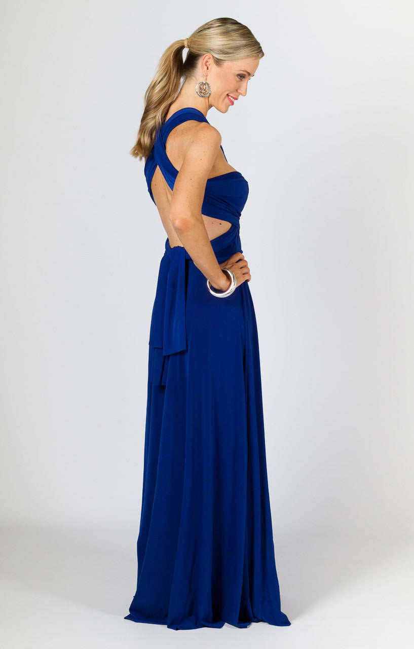 Multi Way Wrap Maxi Dress - Royal Blue