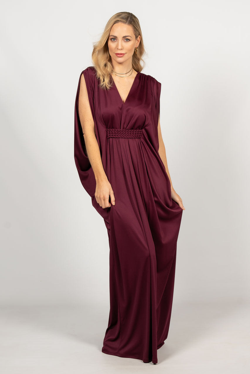 Kaftan Style Maxi Dress - Mulberry