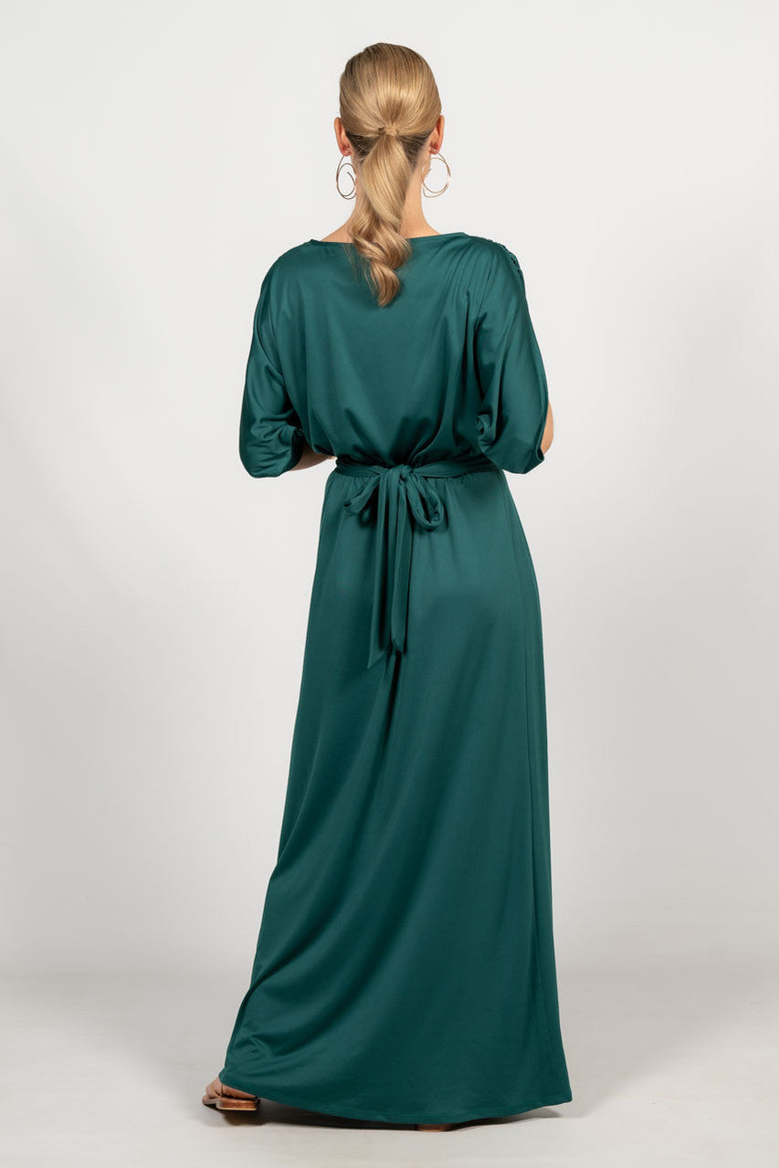 Batwing Style Maxi Dress - Emerald