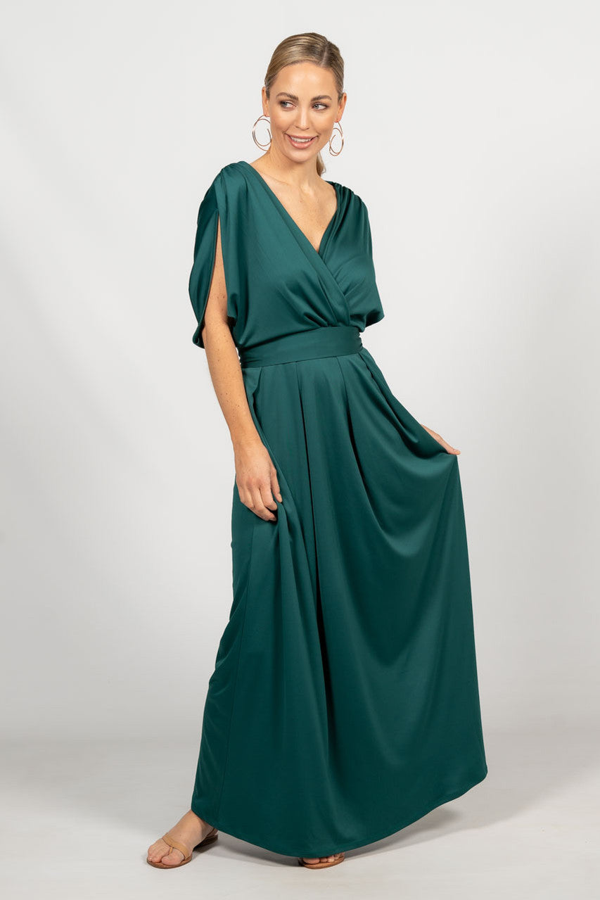 Batwing Style Maxi Dress Emerald P.S. Frocks