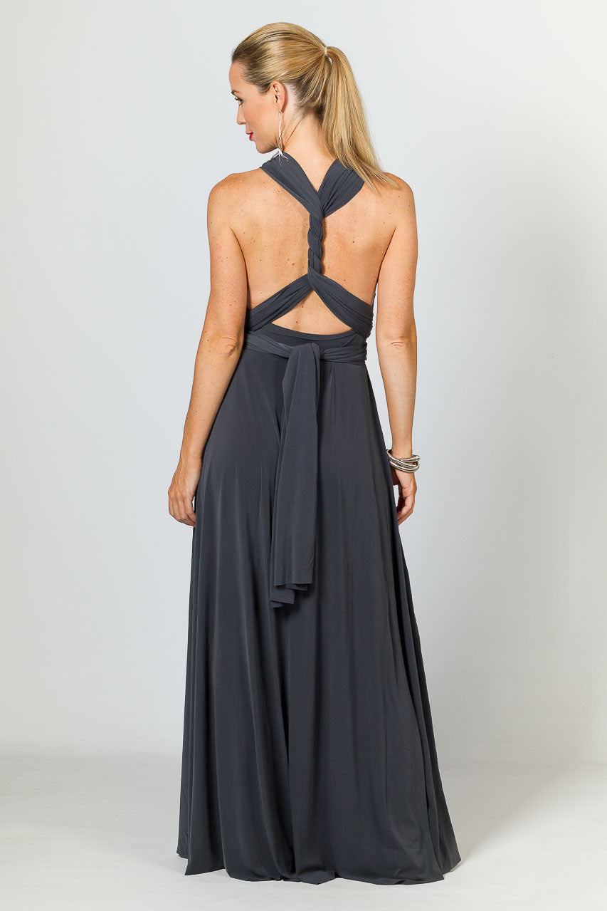 Multi Way Wrap Maxi Dress - Slate